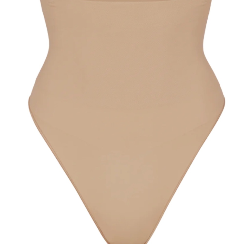 SKIMS SHEER SCULPT HIGH-WAISTED THONG | CLAY Size Small